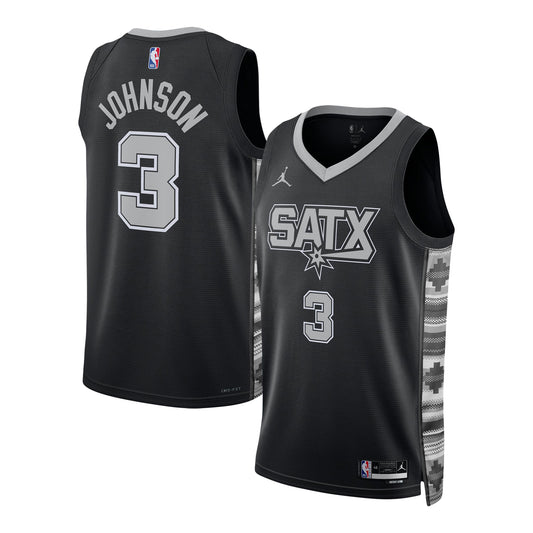 Keldon Johnson San Antonio Spurs Jordans Brand Unisex Swingman Jersey - Statement Edition - Black